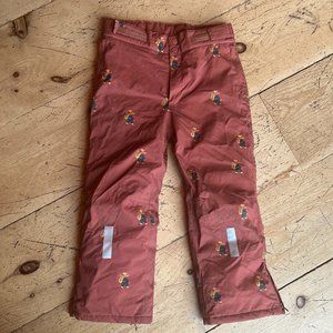 TINY COTTONS - Kids Snow Pants, brown with hiking pups  - size 8